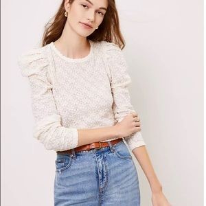 NWT Loft Puff Sleeve Lace Top